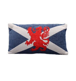 Chenille Cushion - Salltire Cross & Lion Rampant 45cm x 25cm