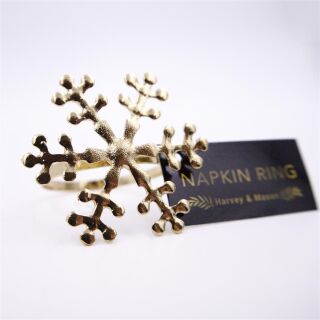 Harvey & Mason - Napkin Ring - Gold Snowflake