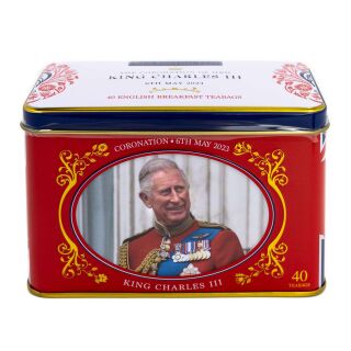 New English Teas - English Breakfast Tea 40 Tea Bags - The Coronation of HRH King Charles III Tin