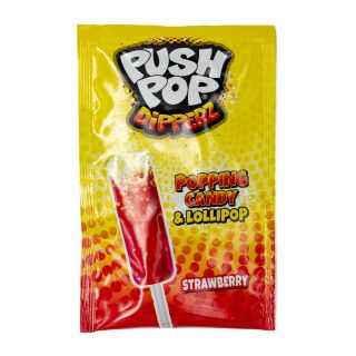 Bazooka - Push Pop Dipperz - Popping Candy & Lollipop - Strawberry 12g