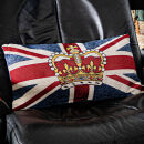 Chenille Cushion - Union Jack & Crown 45cm x 25cm