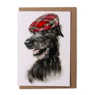 Lana Mathieson - Greeting Card - The Tartan Bunnet Deerhound