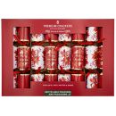 Harvey & Mason - 8 Extra Large Premium Christmas Crackers - Red & White - Poinsettia