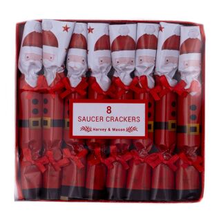 8 Mini Saucer Christmas Crackers - Christmas Characters Santa