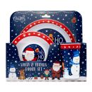 Santa & Friends -  Red & Blue - Childrens Dinner Set