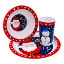 Santa & Friends -  Red & Blue - Childrens Dinner Set