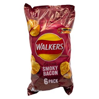 Walkers Classic Smoky Bacon Crisps 6 x 25g