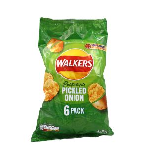 Walkers Classic Pickled Onion Crisps 6 x 25g